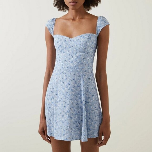 💕REFORMATION💕 Tanis Dress ~ Brooke Blue Floral Print 12 - Picture 5 of 16